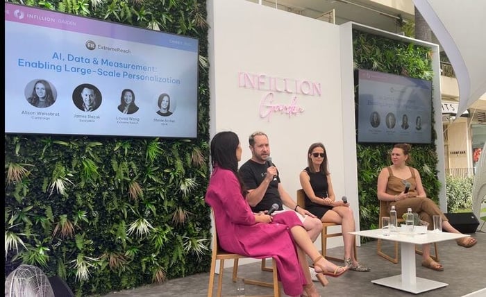 Swayable on stage with SS+K, Campaign US, and Extreme Reach